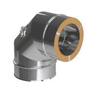 Coude 90° avec trappe d'inspection - double paroi - Reuter DW-BLUE 160 mm