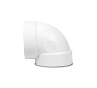Coude 90° Court F/F - Tuyauterie Aspiration Centralisée - Anti-Statique - Diam. 51mm - Compatible Toutes Marques, Blanc