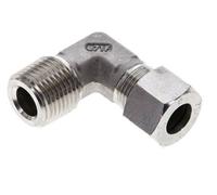 Coude 90 degrés 1/2'' NPT mâle x 12L en acier inoxydable Anneau de coupe 315 Bar DIN 2353
