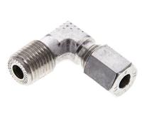 Coude 90 degrés 1/4'' NPT mâle x 6L en acier inoxydable Anneau de coupe 315 Bar DIN 2353