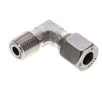 Coude 90 degrés 1/4'' NPT mâle x 8L en acier inoxydable Anneau de coupe 315 Bar DIN 2353