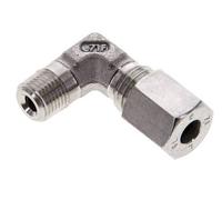 Coude 90 degrés 1/8'' NPT mâle x 6L en acier inoxydable Anneau de coupe 315 Bar DIN 2353