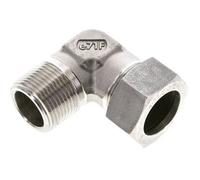 Coude 90 degrés 1'' NPT mâle x 28L en acier inoxydable Anneau de coupe 160 Bar DIN 2353