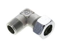 Coude 90 degrés 3/4'' NPT mâle x 22L Acier zingué Anneau de coupe 160 Bar DIN 2353