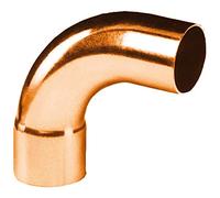 coude 90 degrès à souder en cuivre - grand rayon - mâle / femelle - diamètre 14 mm - sachet de 2