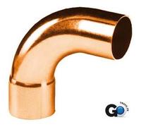 coude 90 degrès à souder en cuivre - grand rayon - mâle / femelle - diamètre 18 mm - sachet de 2