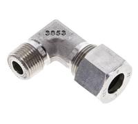 Coude 90 degrés en acier inoxydable 3/8'' NPT mâle x 12S Anneau de coupe 630 Bar DIN 2353