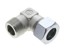 Coude 90 degrés en acier zingué 1 1/4'' NPT mâle x 30S Anneau de coupe 400 Bar DIN 2353