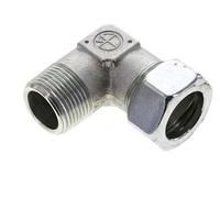 Coude 90 degrés en acier zingué 1'' NPT mâle x 28L Anneau de coupe 160 Bar DIN 2353