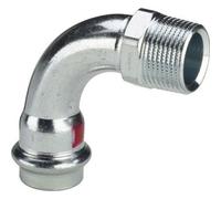 Coude 90° électrozingué femelle Ø 15 à sertir fileté mâle 15/21 VIEGA