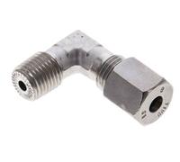 Coude 90° en acier inoxydable 1/4'' NPT mâle x 6S Anneau de coupe 630 Bar DIN 2353