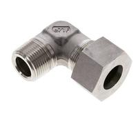 Coude 90° en acier inoxydable 1'' NPT mâle x 25S Anneau de coupe 400 Bar DIN 2353