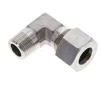 Coude 90° en acier inoxydable 3/4'' NPT mâle x 20S Anneau de coupe 400 Bar DIN 2353