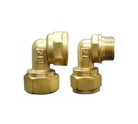 Coude 90° en laiton 12-32 PEX Mâle/Femelle