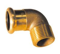 Coude 90° laiton à sertir 8092G Ø18 fileté mâle 1/2" chauffage et sanitaire - THERMADOR 8092G1815