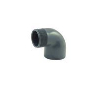 Coude 90° mixte à visser et à coller femelle/male en PVC - Ø A: 50mm | Ø B: 1''1/2-Ø A: 50mm | Ø B: 1''1/2