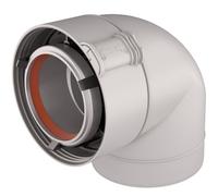 Coude 90° Rolux Sekurit gaz 80/125 mm Alu/PVC UBBINK 228521