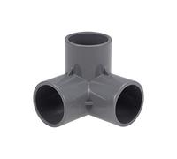 Coude à 3 voies Raccord de tuyau en PVC Meubles de qualité 32mm Taille Raccords d'angle en T gris 2Pcs