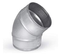 Coude à 45° pour différents tuyaux et tuyaux spiralés Ø 150 mm.