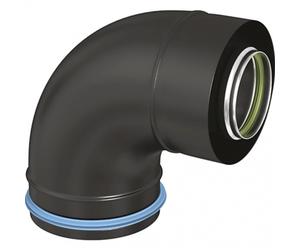 Coude à 87° pour poêle à granulés étanche - diamètre 80x125 TEN