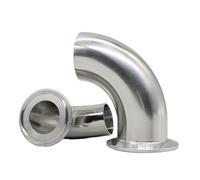 Coude à 90° avec triple clip de 1,5"-4" - Raccord sanitaire en acier inoxydable 304/316L pour tuyaux d'un diamètre extérieur de 19 mm à 108 mm(SUS304,45MM FERRULE 64_1 PCS)