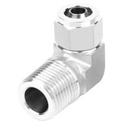 Coude à 90 degrés 1/8 "1/4" 3/8 "1/2" BSPT mâle x 6 8 10 12mm, raccord de tuyau forgé en acier inoxydable 304 à torsion rapide, for eau et gaz, 1 pièce(BSPT1l4-12x10mm)