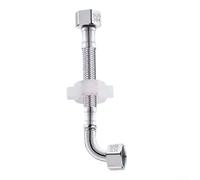 Coude à 90 degrés en acier inoxydable avec raccords d'extrémité BSP pour tuyau d'eau flexible tressé dans les systèmes de plomberie domestiques (30 cm)