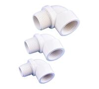 Coude à 90 degrés en PVC blanc 1/2" 3/4" 1", connecteur de tuyau à filetage mâle femelle, joint d'alimentation en eau for aquarium d'irrigation de jardin(1I2 Inch,1Pc)
