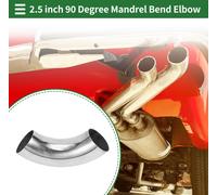 Coude À 90 Degrés Pour Tuyau D'Échappement De Voiture Modifié En Acier Inoxydable 304 Ton Argent 2,5 Pouces Od Épaisseur 1,5 Mm/16Ga 63X230X1,5 Mm