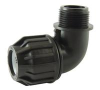 Coude à compression 90° mâle en PP pour tube PE - diam 40mm - 33x42 CODITAL