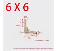 Coude à double embouchure en laiton de type pagode, 4 mm-19 mm(6X6mm 1PCS)