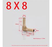 Coude à double embouchure en laiton de type pagode, 4 mm-19 mm(8X8mm 1PCS)