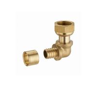 Coude à glissement pour tube PER NOYON & THIEBAULT - A visser femelle écrou libre F1/2' (15x21) - Bague en laiton - 3189
