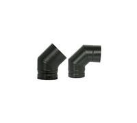Coude à segments émaillé pour poêle à bois - Coude à 45° - diamètre 150 - Couleur : Noir