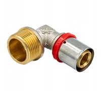 Coude à sertir PEX multicouche - Profil U - 25mm x 3/4" mâle - Raccord Pressfitting avec filetage extérieur
