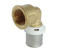 SOMATHERM FOR YOU, Coude à sertir pour tube multicouche Ø20 Femelle 15/21 - Raccord coudé à 90° - Compatible avec profils U, H, TH - Norme NF 545 - Sécurisé et facile à installer