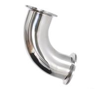 Coude à trois colliers de serrage en acier inoxydable 304 à 90 ° pour systèmes de boissons, brassage et produits laitiers, raccord de virole sanitaire à dégagement rapide (plusieurs tailles) (102 mm)