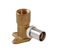 Coude applique à sertir Fluxo laiton femelle à visser diamètre 16x1/2mm réf. FLCA1615F
