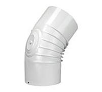 Coude Bertrams ALU-Pu 04BG45-130KV 45°, Ø 130 mm, nervuré, avec verrouillage de commande