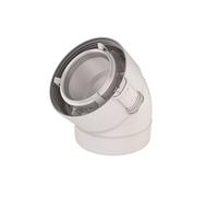 Coude condensation gaz/fioul pptl/pvc 45 blanc 80/125 la piece
