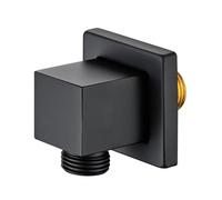 Coude d'alimentation murale en laiton massif, sortie coudée murale G1,27 cm pour douchette à main, sortie d'eau Union 1,27 cm pour montage de tuyau de douche de salle de bain (noir)