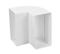 Coude d'angle rectangulaire plat à 90° - 55 x 110 mm - Vertical - Pour conduit de ventilation - En plastique résistant aux UV - ASA