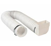 Coude De Canal Plat 110x54 Mm Vers Ø 100 Mm Tuyau Flexible 50Cm Hotte De Cuisine