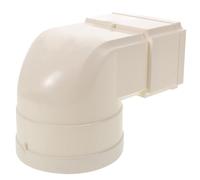 Coude de Canalisation de Gouttière PVC Blanc, Raccord Rond vers Carré | Installation sans Outil, pour Sorties de Gouttière et Conduits Rectangulaires, Usage Villa et Contrôle Ruissellement