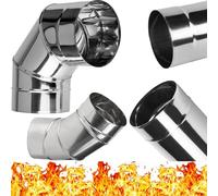 Coude de Cheminée Réglable 0-90° en Acier Inoxydable - Coude de Fumée Résistant à 90 Degrés pour Tubages - Coude de 0 ° à 90 ° en Métal pour Tuyau de Poêle à Chaleur - Diamètre 120 mm - Ø 120 mm