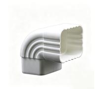 Coude de descente d'eau de pluie en PVC avec profil carré et capacité de double courbure pour un alignement précis dans les installations résidentielles et commerciales légères (E)