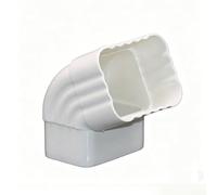 Coude de descente d'eau de pluie en PVC avec profil carré et capacité de double courbure pour un alignement précis dans les installations résidentielles et commerciales légères (A)