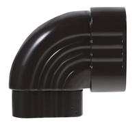 Coude de Gouttière Carré en Alliage D'aluminium Noir 90 Degrés | Adaptateur de Canalisation, Surface Brossée, Résistant à L’oxydation, Guide L’eau de Pluie, pour Tuyau Drain