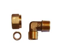 Coude de raccordement en pouce avec raccord + joint, 3/8