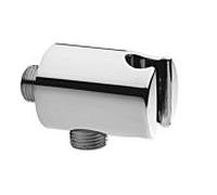 Coude de raccordement mural AquaCraft 100 2000 0/2 pouce avec support de douche intégré | angle de 90° | Laiton chromé | Raccord mural pour pommeau de douche | Raccord de douche montage mural de douch